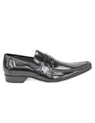 Jeffery West Black Line Mens Leather Loafers Shoes