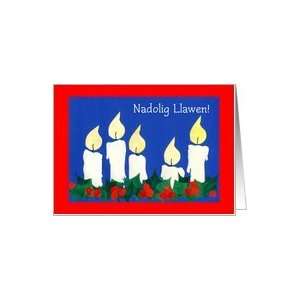 Christmas Candles, Welsh Card