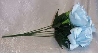   ROSES ~ LIGHT BLUE ~ Soft Silk Wedding Flowers Bouquets Bridal DIY New