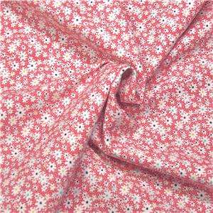 Mamas Cotton Fabric Lively Tomato Red With White Blossoms, Calico 
