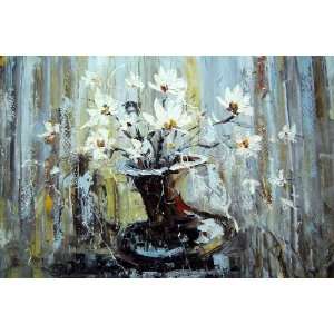 White Lily in Vase Oil Painting 24 x 36 inches