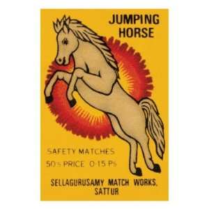 Jumping Horse Safety Matches Premium Poster Print, 18x24