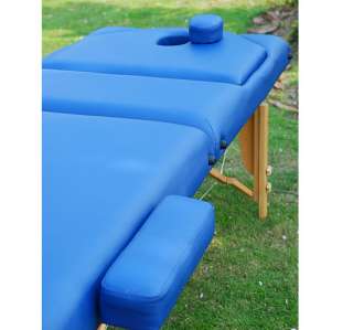   Blue 3 fold 77L 3Pad Portable Reiki PU Massage Table bed spa  