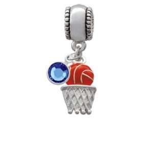  Basketball   Over Hoop European Charm Bead Hanger with 