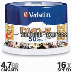 50 Verbatim Life Series DVD R 16X Blank DVDR Disc 97176  