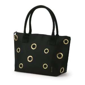  Koko Michelle Lunch Bag, Black Nylon with Gold Grommets 