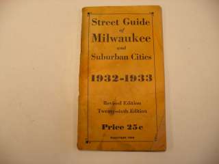 Vtg 1932 Milwaukee Wisconsin Street Guide Medical Book  
