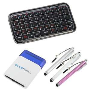  GTMax Bluetooth Wireless Mini Keyboard + 3 Stylus Pen 