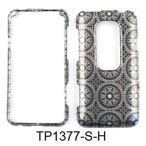  CELL PHONE CASE COVER FOR HTC EVO 3D TRANS GRAY CIRCULAR 