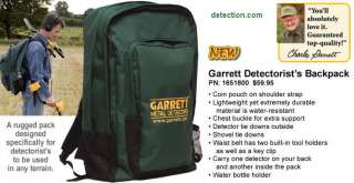 Garrett metal detectors detectorists backpack carry bag 1651800 