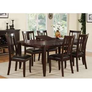   Dining Set with Butterfly Leaf in Deep Brown Finish