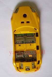 Unlocked Model Sports Car Cell phone Dual SIM Yellow  