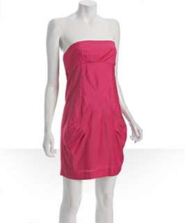 Ali Ro candy pink tucked cotton strapless dress   