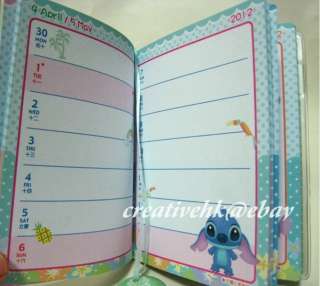 Disney Stitch 2012 Diary Weekly Schedule Planner Book  
