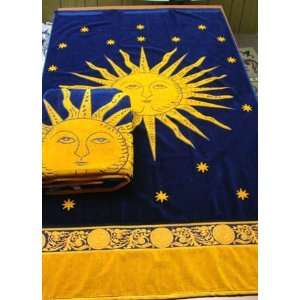   Egyptian Cotton Jacquard Golden Sun Beach Towel Set
