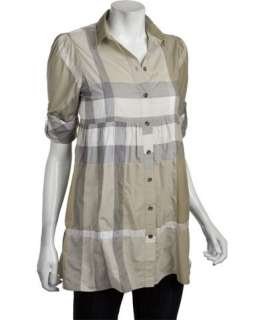Burberry Burberry Brit peat cotton blend signature plaid blouse