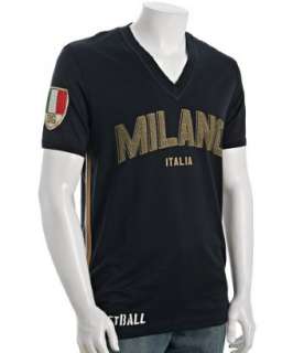 Dolce & Gabbana navy rhinestone Milano v neck t shirt   up 