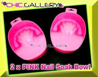 PINK NAIL ART SOAK BATH BOWL MANICURE TOOL 47P  