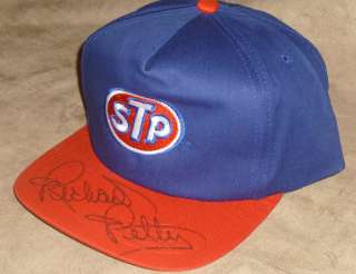   Autographed Baseball Style NASCAR STP Blue/Red Racing Cap NEW  