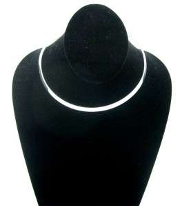 New 18 Silver Plated 6mm Wide Omega Choker Collar Necklace  