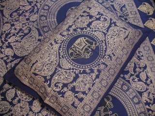   Navy Blue, Gold and Black with Mandala, Elephant and paisley motifs