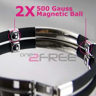 Black Titanium Power Ion Magnetic Bracelet Band Balance  