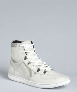 Kenneth Cole Reaction ice grey faux leather Happy high top sneakers 