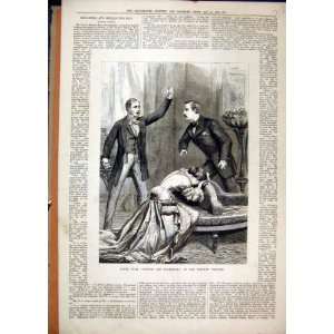  Theatre Scene 1879 Crutch Toothpick Royalty Old Print 