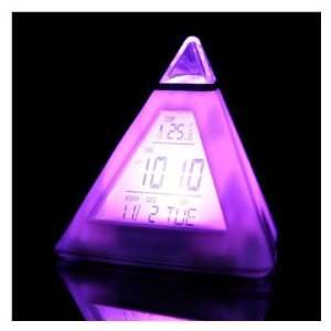  Mini Pyramid LCD Digital Alarm Clock +Calendar 
