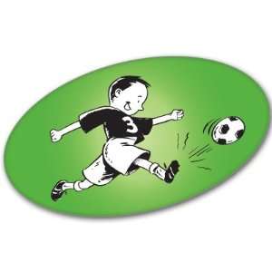  Football Soccer Kid retro style bumper sticker 5 x 3 