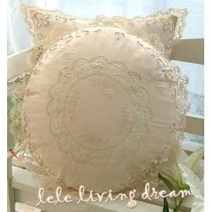  Vintage Hand Embroidered/bobbin lace cushion cover B 
