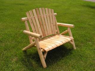 White Cedar 4 foot Log Love Seat Rustic Chair Natural  
