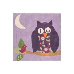  Rugs USA Sleeping Owl 4 3 Square purple Area Rug