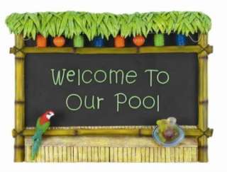   Outdoor UV Protected Patio Sign   Welcome To Our Pool Tiki Bar  
