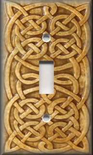 Light Switch Plate Cover   Celtic Knot   Golden Yellow  