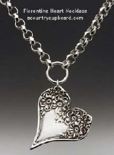 Vintage Silver Spoon HEART Pendant ~ 1800s Silverware  