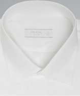 Prada sky blue cotton spread collar button front dress shirt style 