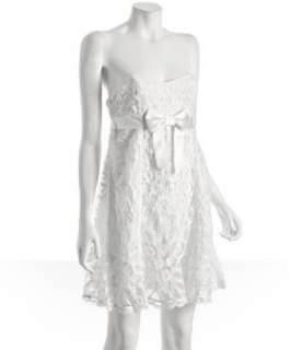 Betsey Johnson white battenburg lace sweetheart dress   up to 