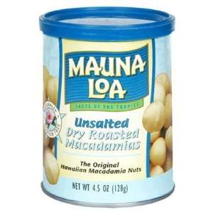 Mauna Loa Roasted Unsalted Macadamia Nuts Can, 4.5 oz, 2 ct (Quantity 