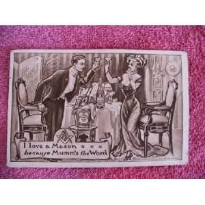   FREEMASON SQUARE & COMPASS Masonic Postcard   from Hibiscus Express