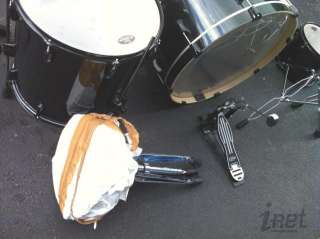 Pearl Vision SST Drum Kit Black 6 pc Zildjian Hihat Excellent 