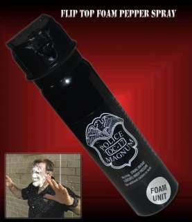 Foam Pepper Spray 2oz w/ UV Dye Police Magnum Flip Top Self Defense 