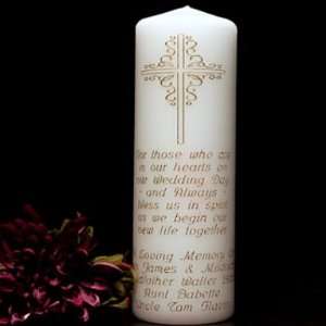 Decorative Cross Memorial Candle 20 Verses 