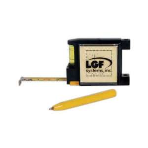 Domestic   Retractable tape measure with metric units, level, pen and 