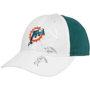  Reebok Miami Dolphins Ladies White Aqua Slouch Adjustable Hat 