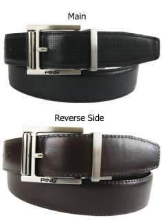 PING Golf Mens Reversible Perforated Leather Belt  