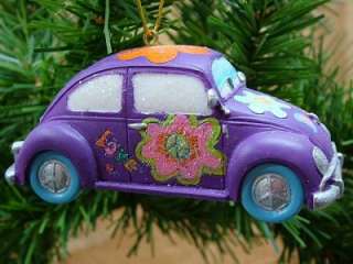   Diamonds Love VW Beetle Bug Car Flower Power Christmas Ornament  