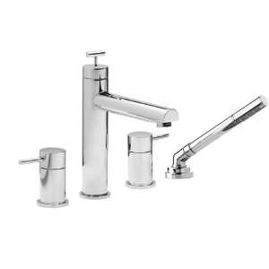 Aquabrass 61018BK Volare 4 Piece Deck Mount With Handshower   Straight