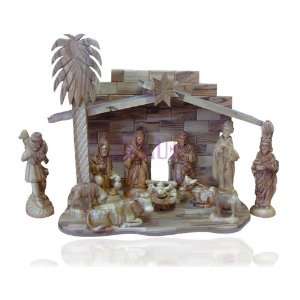  Olive Wood Nativity Set Manger Scene 