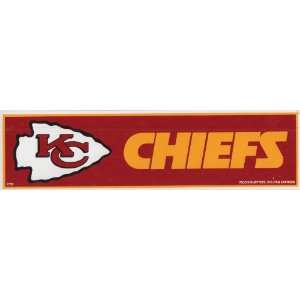    Kansas City Chiefs NFL Bumper Sticker   3 X 11